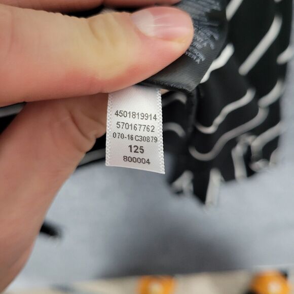 CHICOS TRAVELERS Black Striped Waterfall Slinky Knit Cardigan SIZE 1 US MEDIUM 8 - Picture 11 of 12